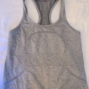 Lululemon race length tank in slate/white